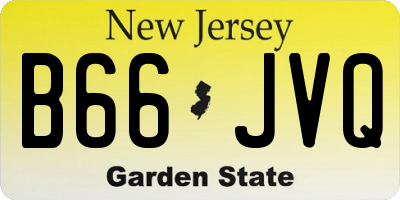 NJ license plate B66JVQ