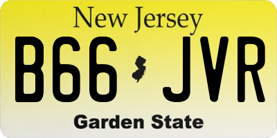 NJ license plate B66JVR