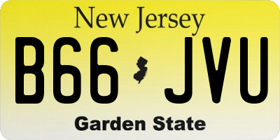 NJ license plate B66JVU