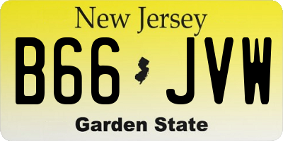 NJ license plate B66JVW