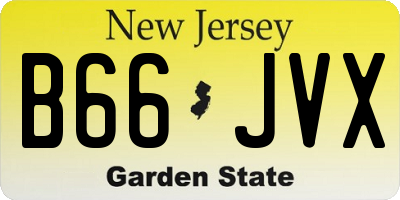 NJ license plate B66JVX