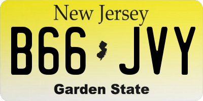 NJ license plate B66JVY