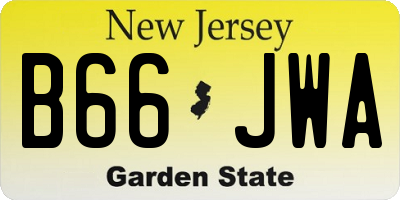 NJ license plate B66JWA
