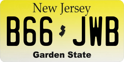 NJ license plate B66JWB