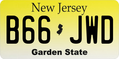 NJ license plate B66JWD