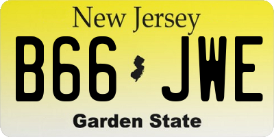 NJ license plate B66JWE