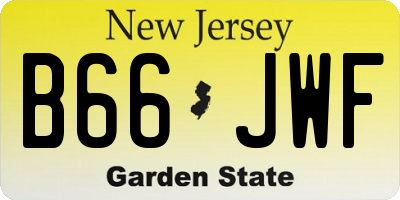 NJ license plate B66JWF