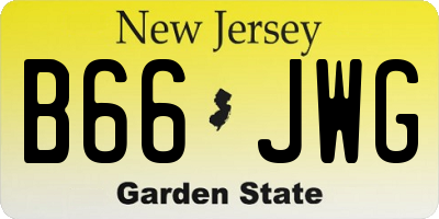 NJ license plate B66JWG