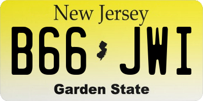 NJ license plate B66JWI