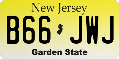 NJ license plate B66JWJ