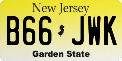 NJ license plate B66JWK