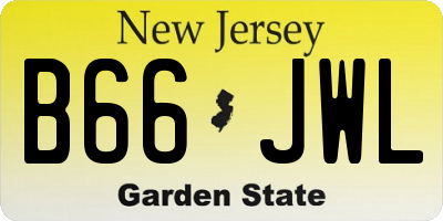 NJ license plate B66JWL