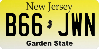 NJ license plate B66JWN