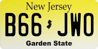 NJ license plate B66JWO