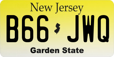 NJ license plate B66JWQ