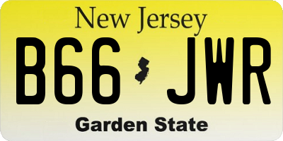 NJ license plate B66JWR