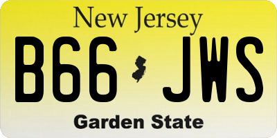 NJ license plate B66JWS