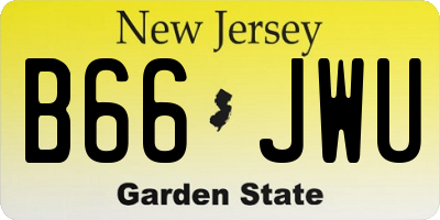 NJ license plate B66JWU