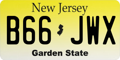 NJ license plate B66JWX