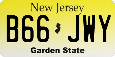 NJ license plate B66JWY