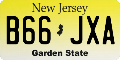 NJ license plate B66JXA