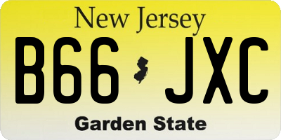 NJ license plate B66JXC