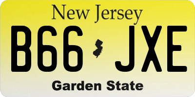 NJ license plate B66JXE
