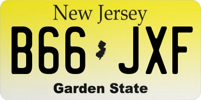 NJ license plate B66JXF