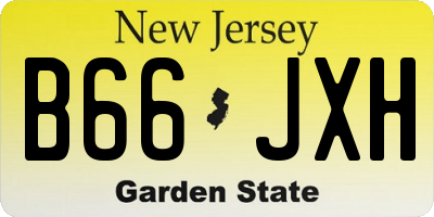 NJ license plate B66JXH