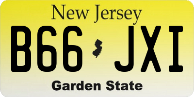 NJ license plate B66JXI
