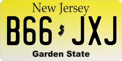 NJ license plate B66JXJ