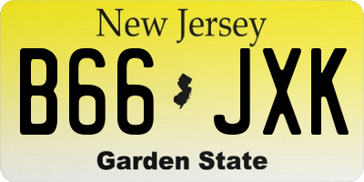 NJ license plate B66JXK