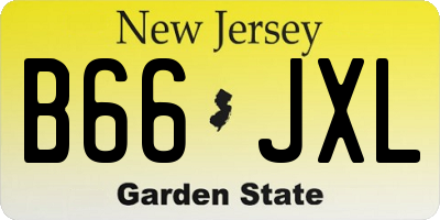 NJ license plate B66JXL