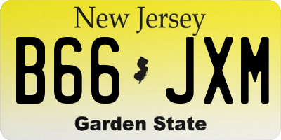 NJ license plate B66JXM