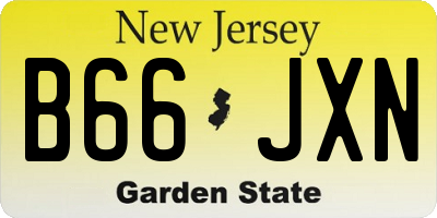 NJ license plate B66JXN