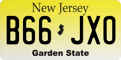 NJ license plate B66JXO