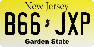 NJ license plate B66JXP