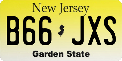 NJ license plate B66JXS