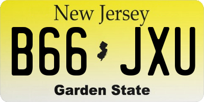 NJ license plate B66JXU