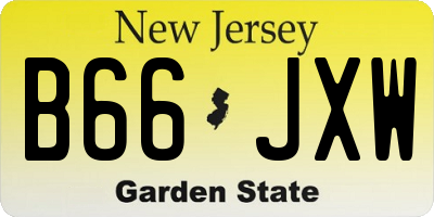 NJ license plate B66JXW