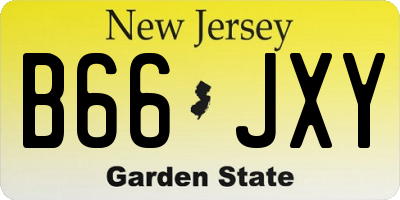 NJ license plate B66JXY