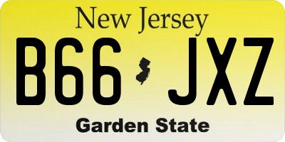 NJ license plate B66JXZ