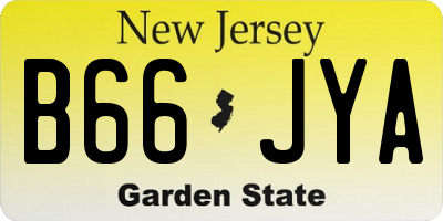 NJ license plate B66JYA