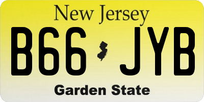 NJ license plate B66JYB