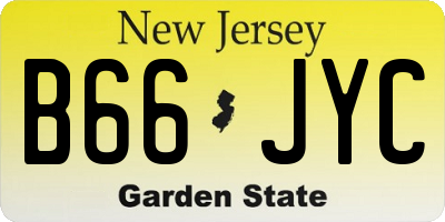 NJ license plate B66JYC