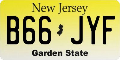 NJ license plate B66JYF