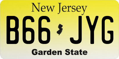 NJ license plate B66JYG