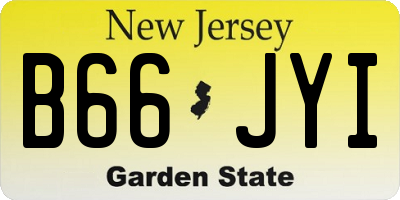 NJ license plate B66JYI