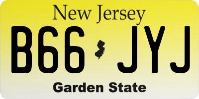 NJ license plate B66JYJ