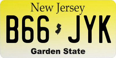 NJ license plate B66JYK